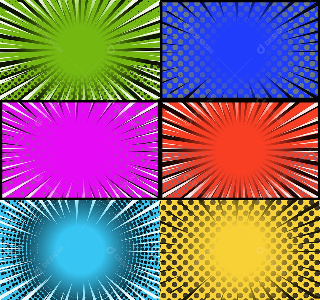 Vetor retrô de fundo em quadrinhos Colorida Vetor EPS