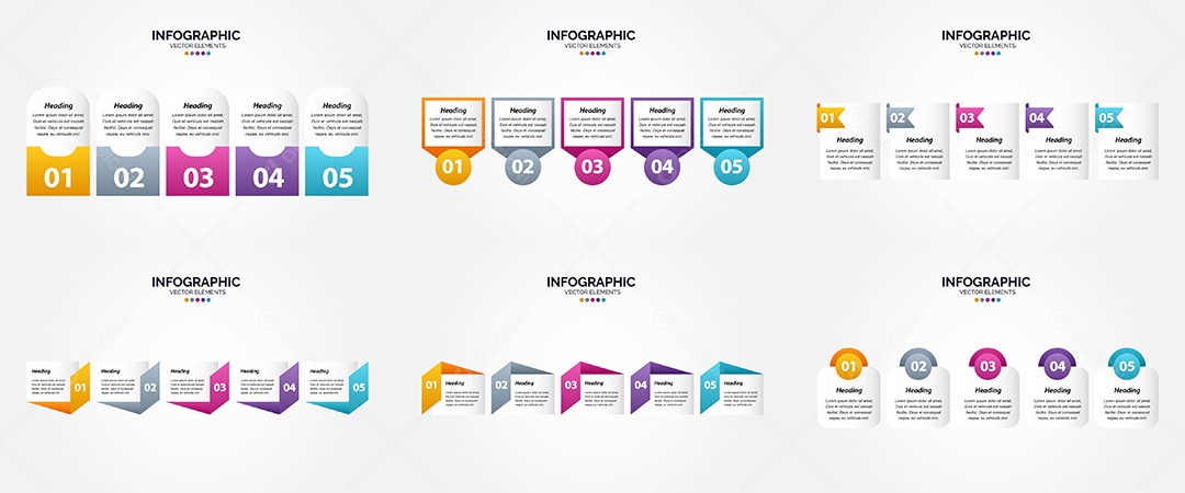 Conjunto de infográficos vetoriais para fazer sua publicidade Vetor EPS