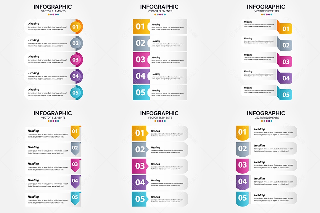 Conjunto de infográficos vetoriais para fazer sua publicidade Vetor EPS