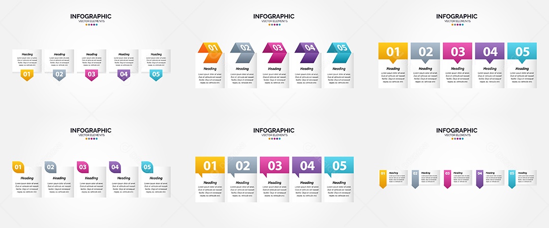 Conjunto de infográficos vetoriais para fazer sua publicidade Vetor EPS