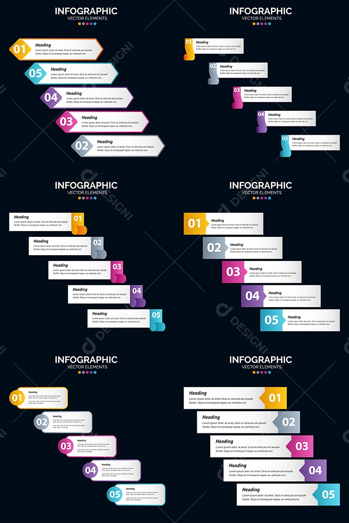 Conjunto de infográficos vetoriais para fazer sua publicidade Vetor EPS