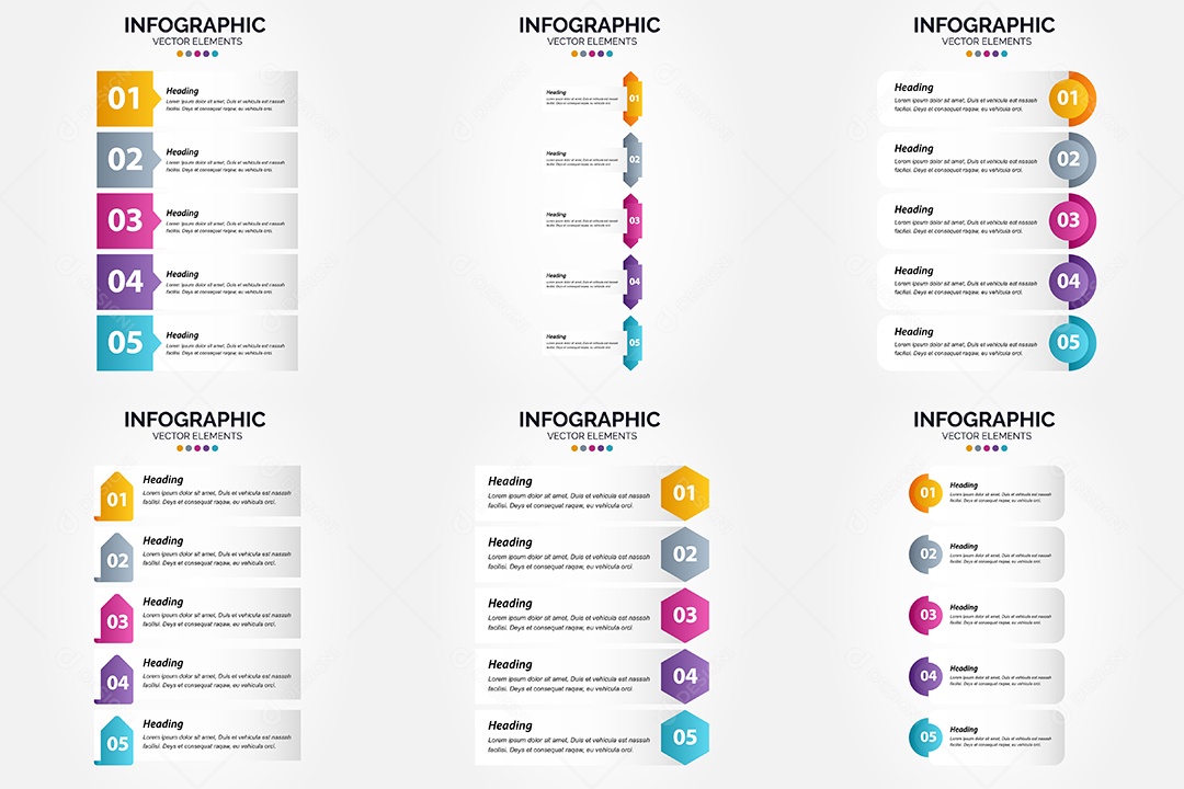 Conjunto de infográficos vetoriais para fazer sua publicidade Vetor EPS