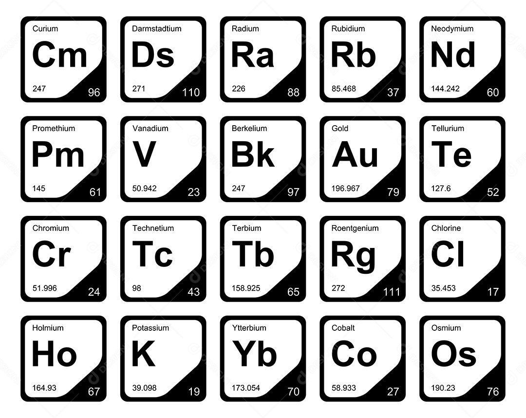 Tabela Periódica Ícones Vetor EPS