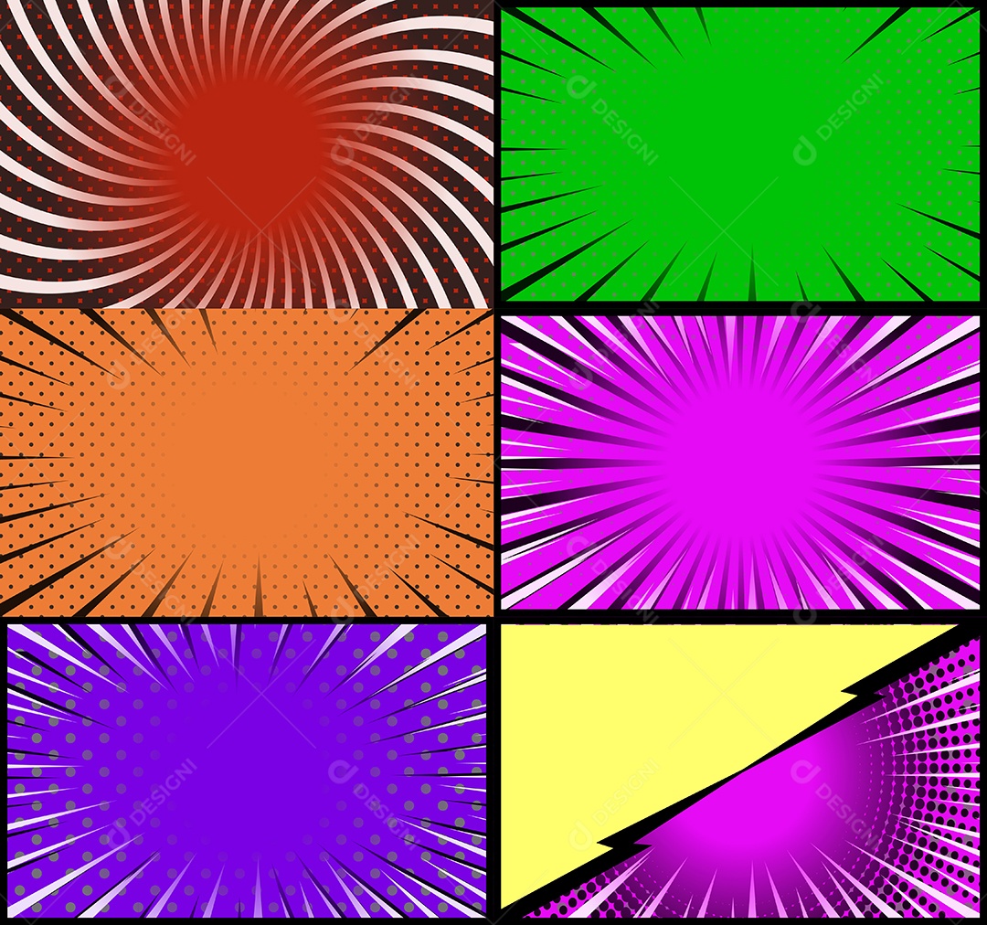 Vetor retrô de fundo em quadrinhos Colorida Vetor EPS