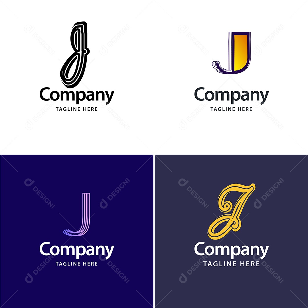 Logo J Personalizada Logotipos Modernos AI Editável