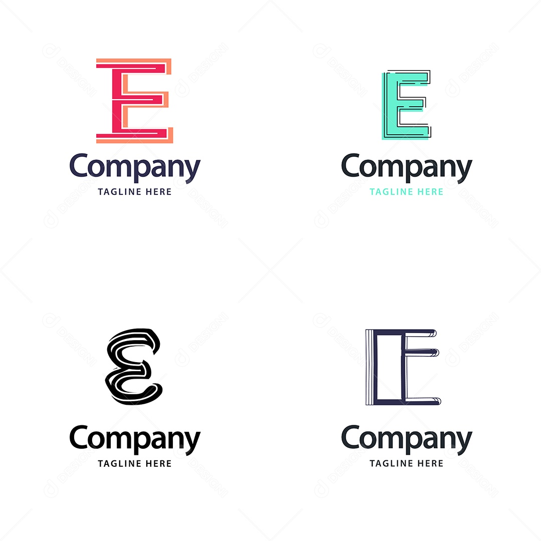 Logo E Personalizada Logotipos Modernos AI Editável