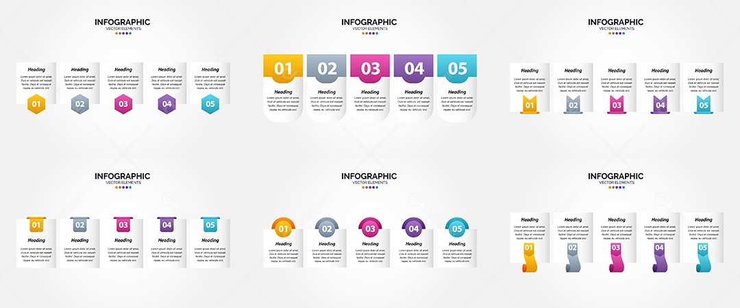 Conjunto de infográficos vetoriais para fazer sua publicidade Vetor EPS