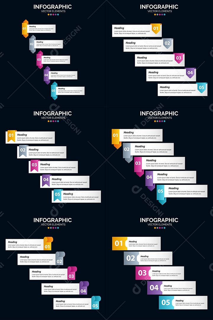 Conjunto de infográficos vetoriais para fazer sua publicidade Vetor EPS