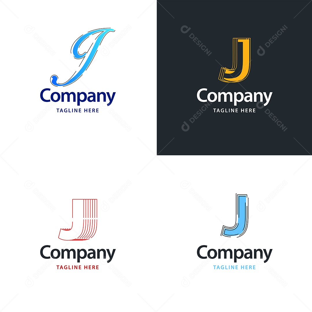Logo J Personalizada Logotipos Modernos AI Editável