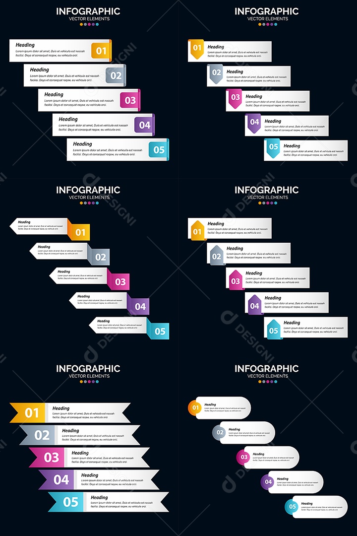 Conjunto de infográficos vetoriais para fazer sua publicidade Vetor EPS