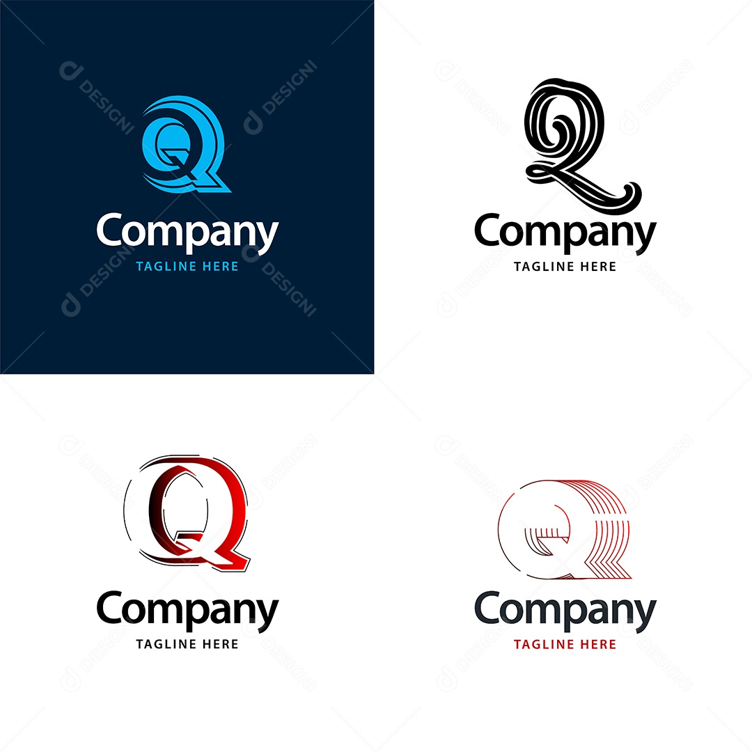 Logo Q Personalizada Logotipos Modernos AI Editável