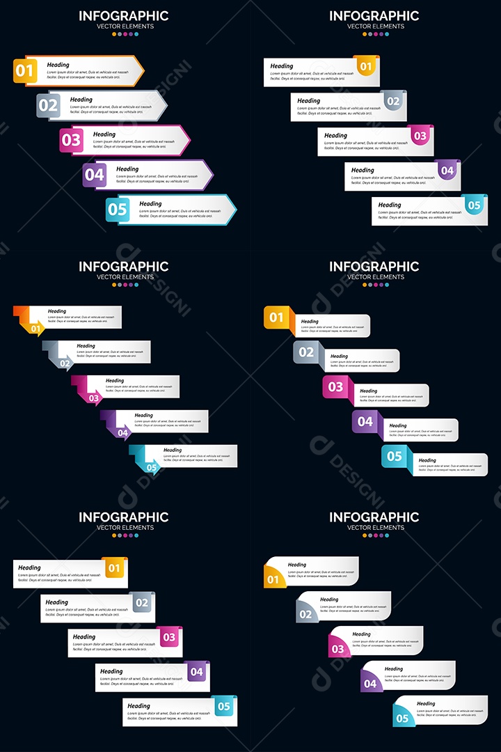 Conjunto de infográficos vetoriais para fazer sua publicidade Vetor EPS