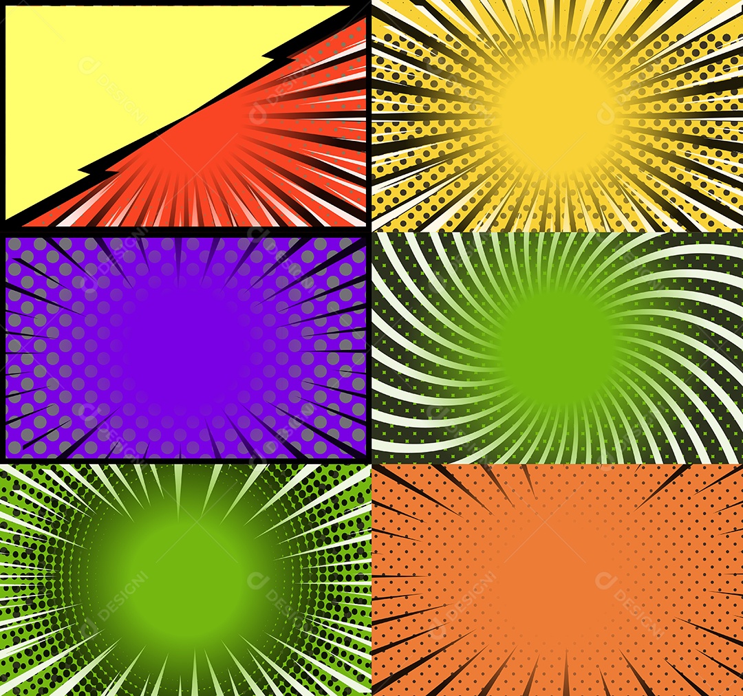 Vetor retrô de fundo em quadrinhos Colorida Vetor EPS