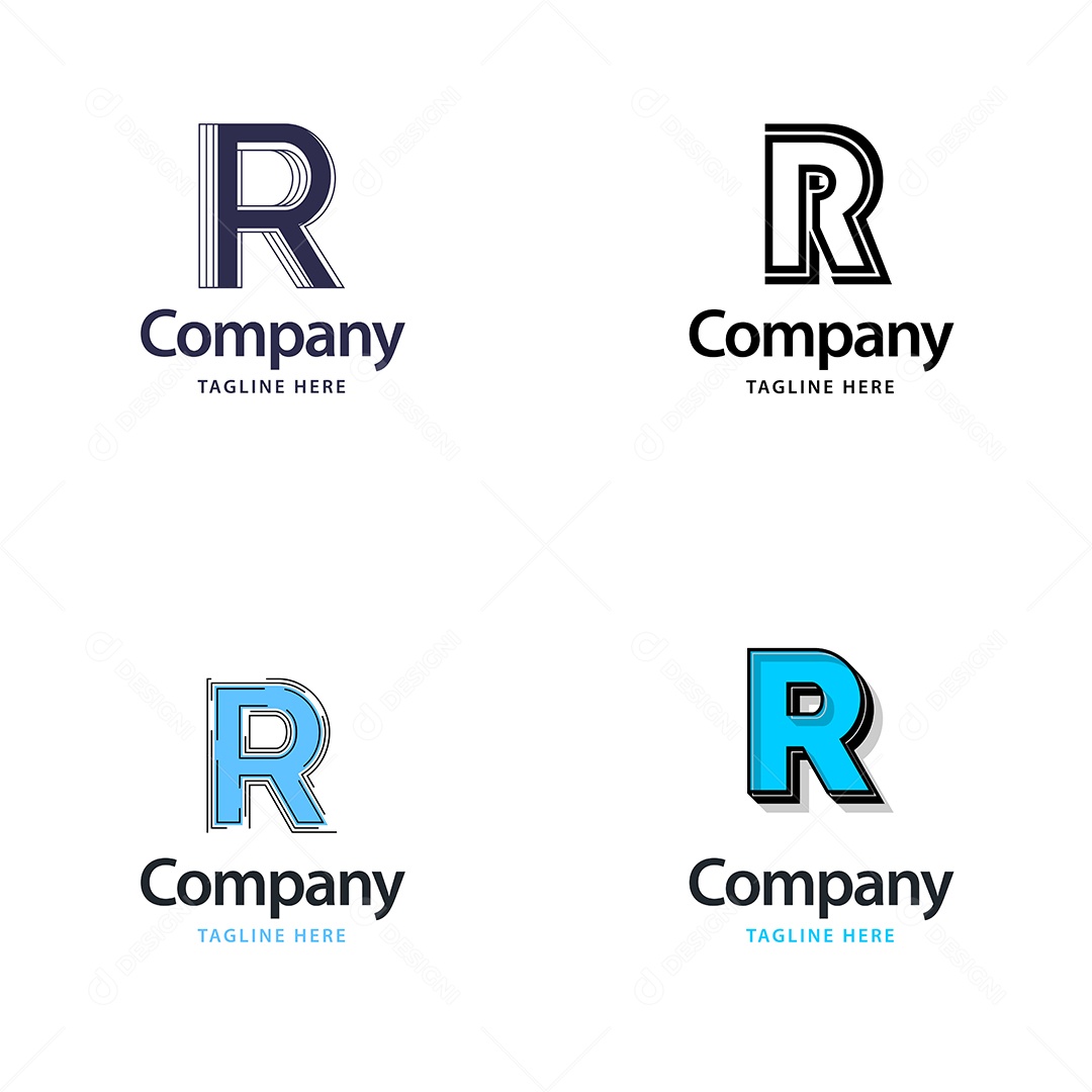 Logo R Personalizada Logotipos Modernos AI Editável