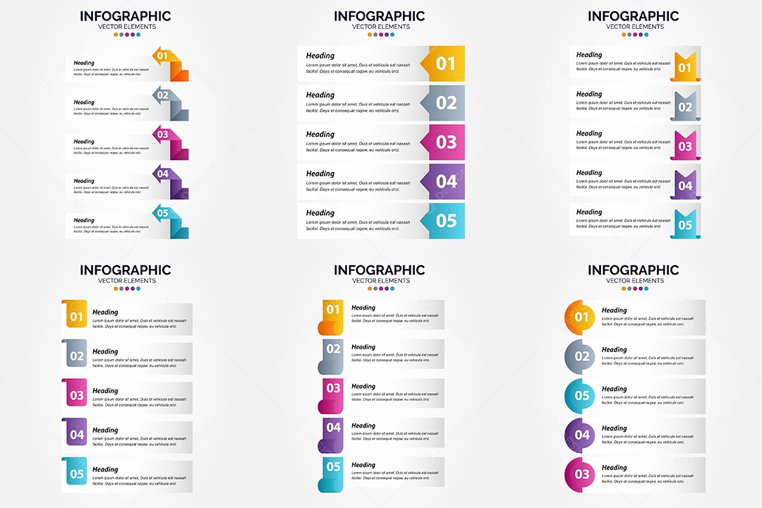 Conjunto de infográficos vetoriais para fazer sua publicidade Vetor EPS