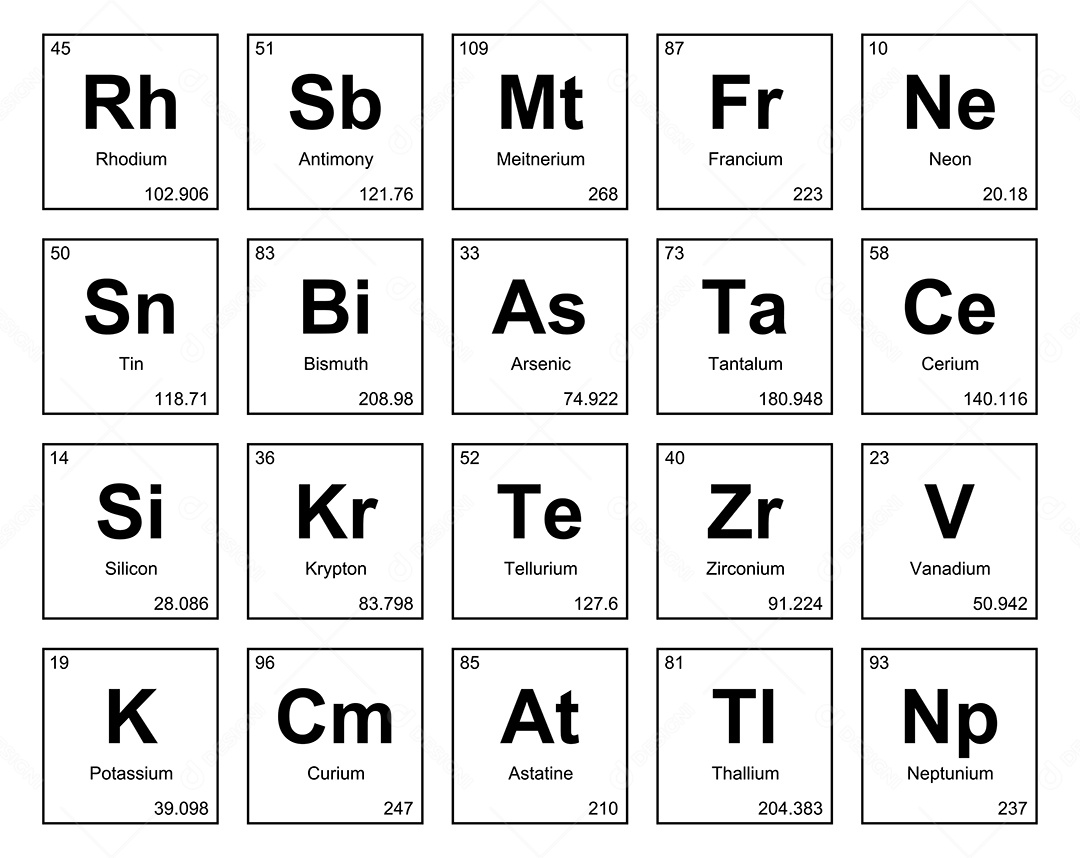 Tabela Periódica Ícones Vetor EPS