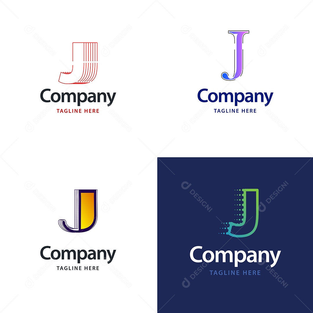 Logo J Personalizada Logotipos Modernos AI Editável