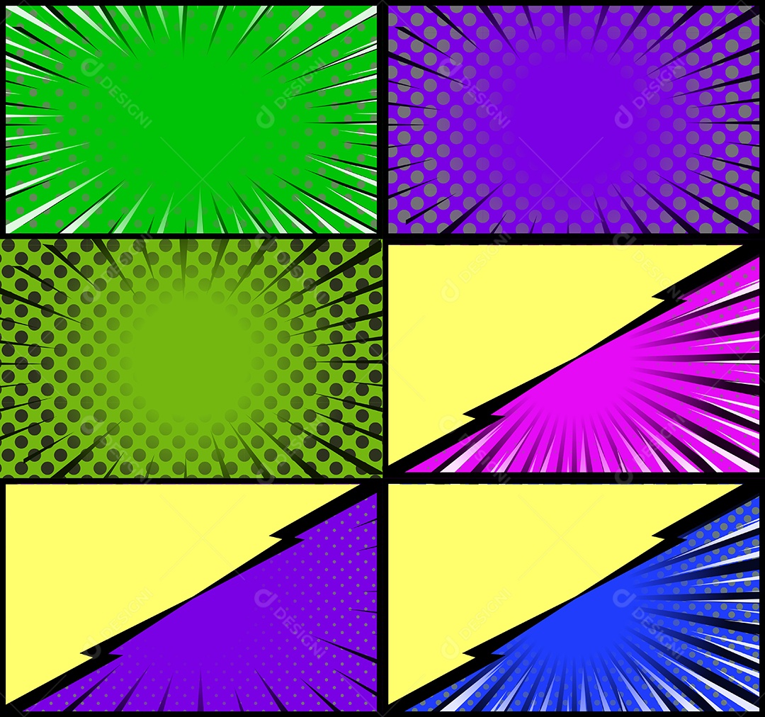 Vetor retrô de fundo em quadrinhos Colorida Vetor EPS