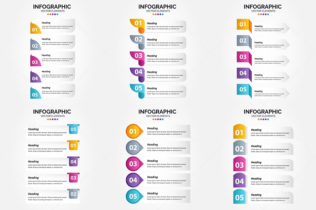 Conjunto de infográficos vetoriais para fazer sua publicidade Vetor EPS