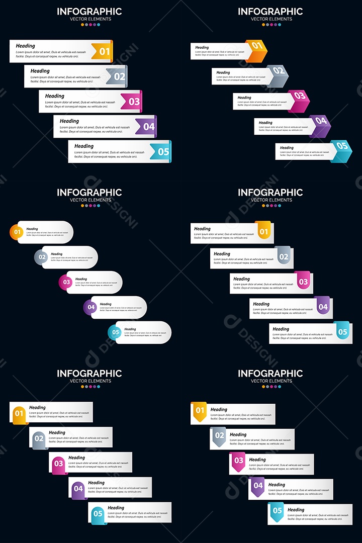 Conjunto de infográficos vetoriais para fazer sua publicidade Vetor EPS