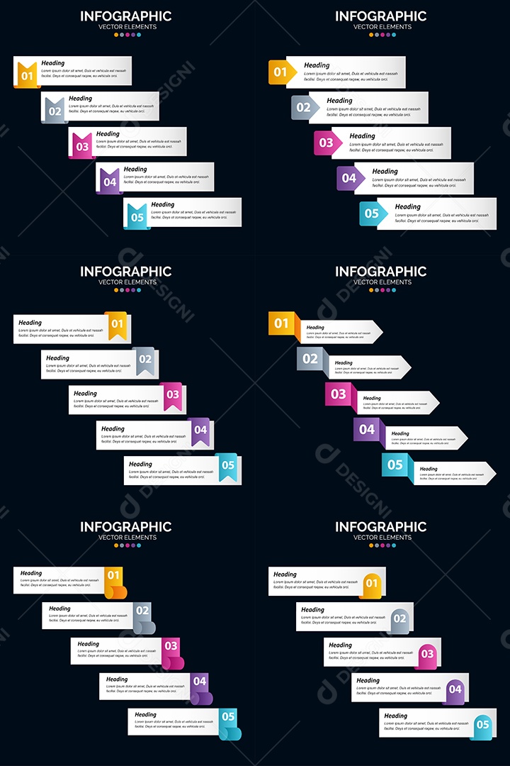Conjunto de infográficos vetoriais para fazer sua publicidade Vetor EPS