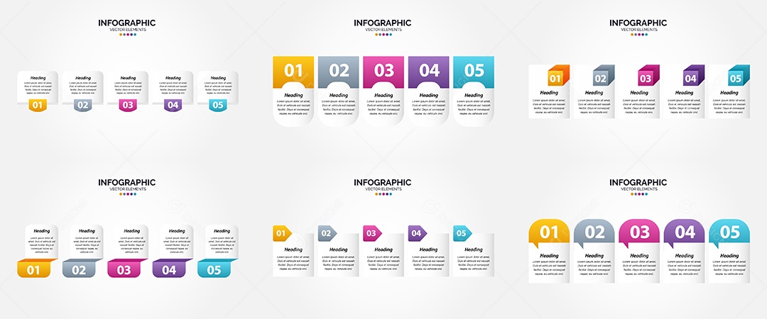 Conjunto de infográficos vetoriais para fazer sua publicidade Vetor EPS