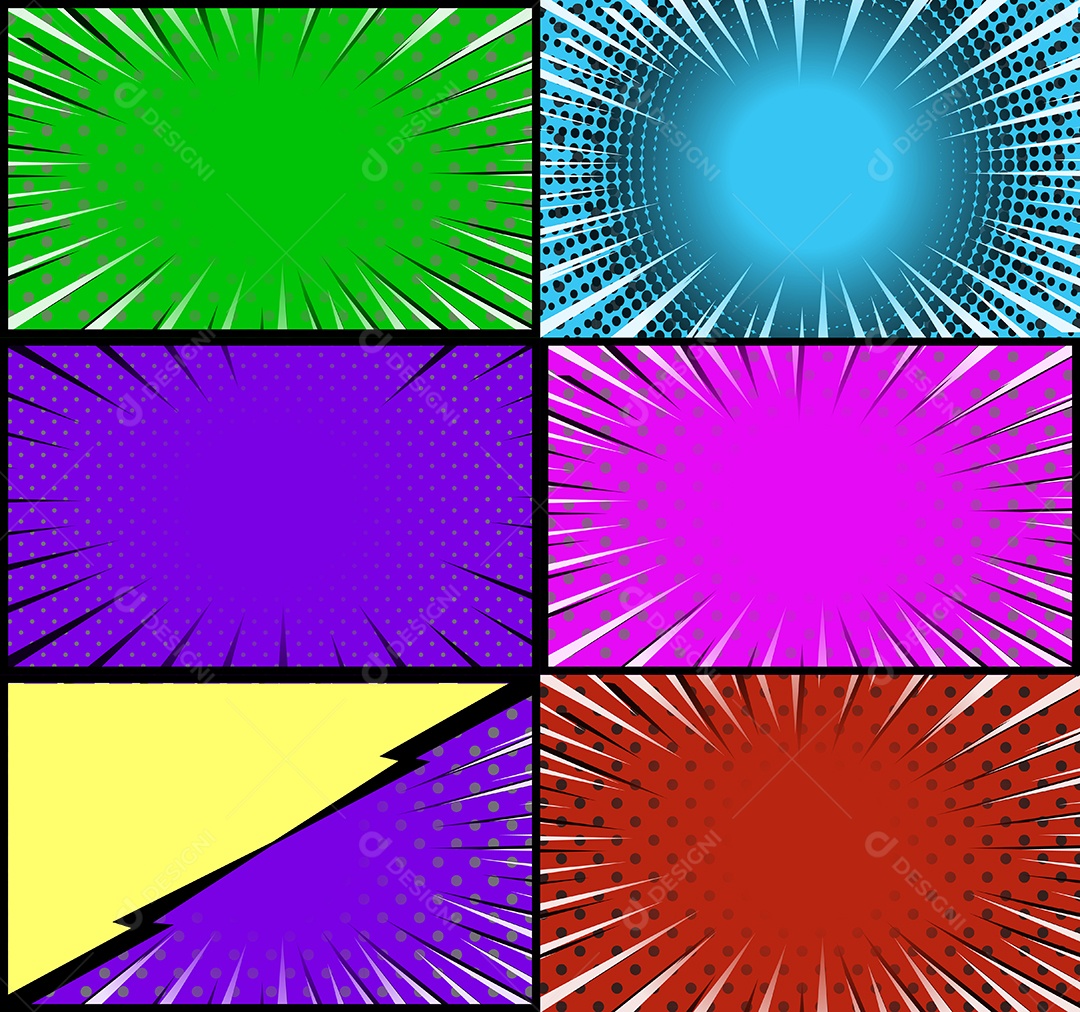 Vetor retrô de fundo em quadrinhos Colorida Vetor EPS