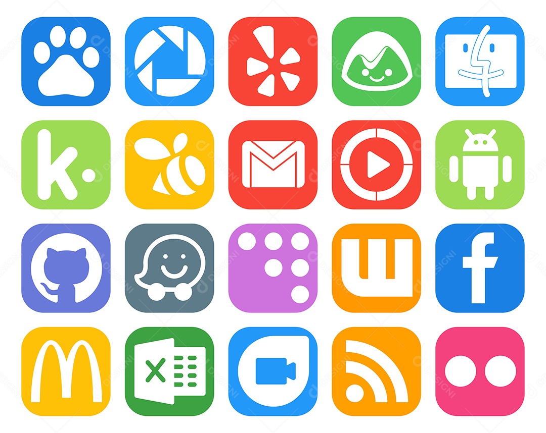 Social media icon pack Vector EPS