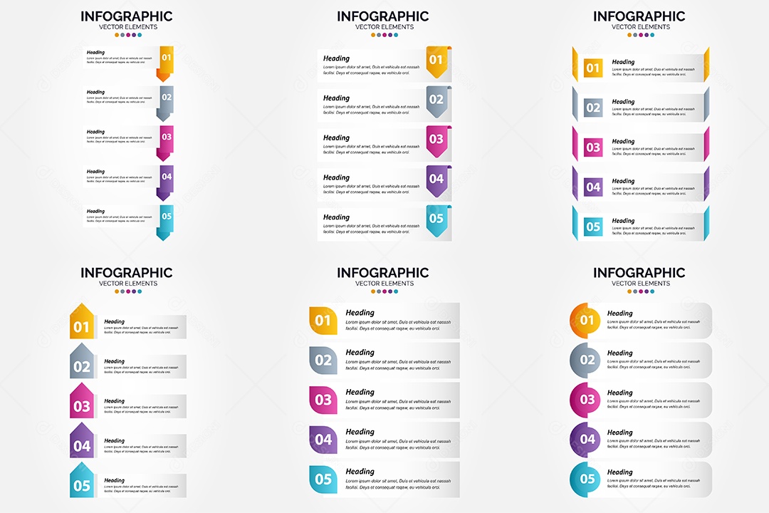 Conjunto de infográficos vetoriais para fazer sua publicidade Vetor EPS