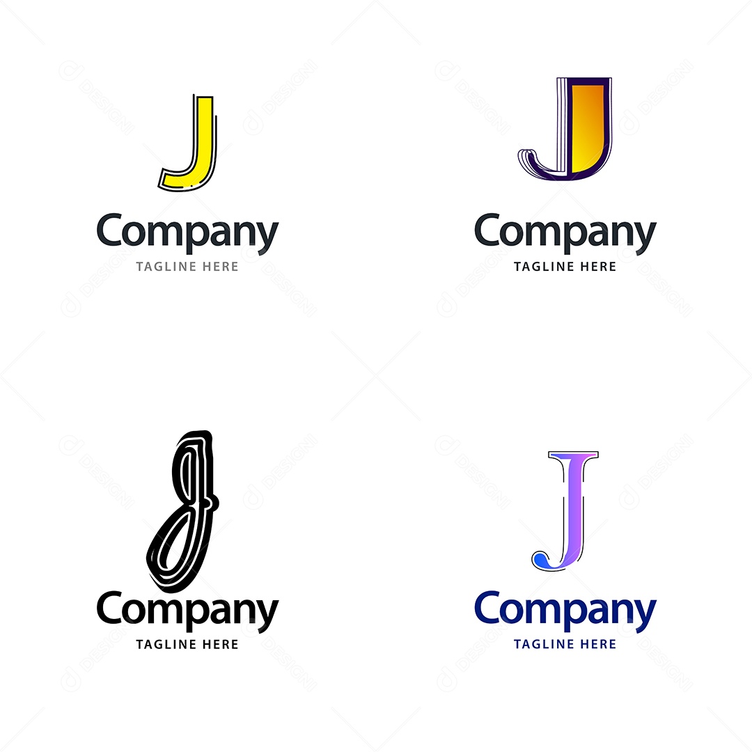 Logo J Personalizada Logotipos Modernos AI Editável