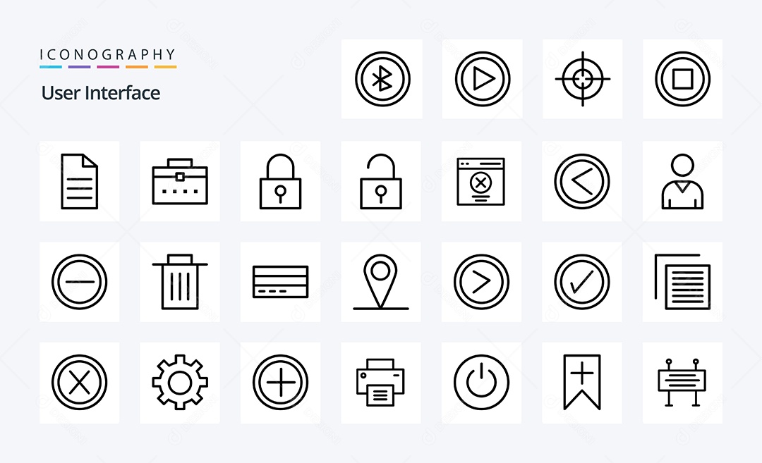 Pacote de Ícones e Elementos Vetores EPS