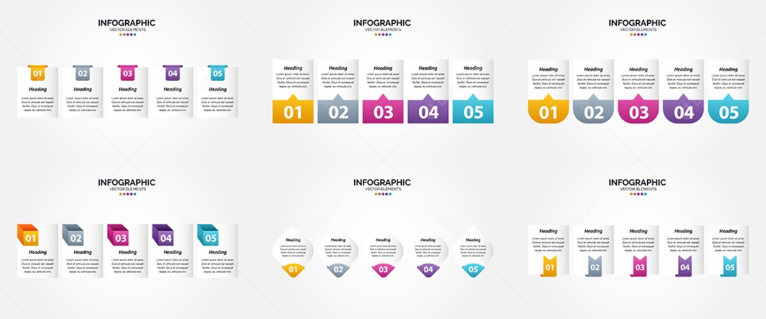 Conjunto de infográficos vetoriais para fazer sua publicidade Vetor EPS
