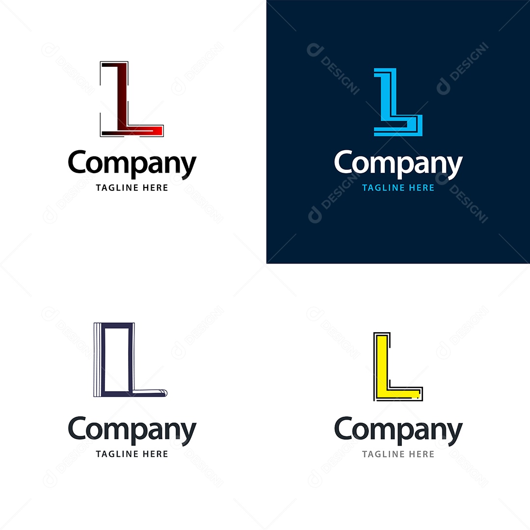 Logo L Personalizada Logotipos Modernos AI Editável