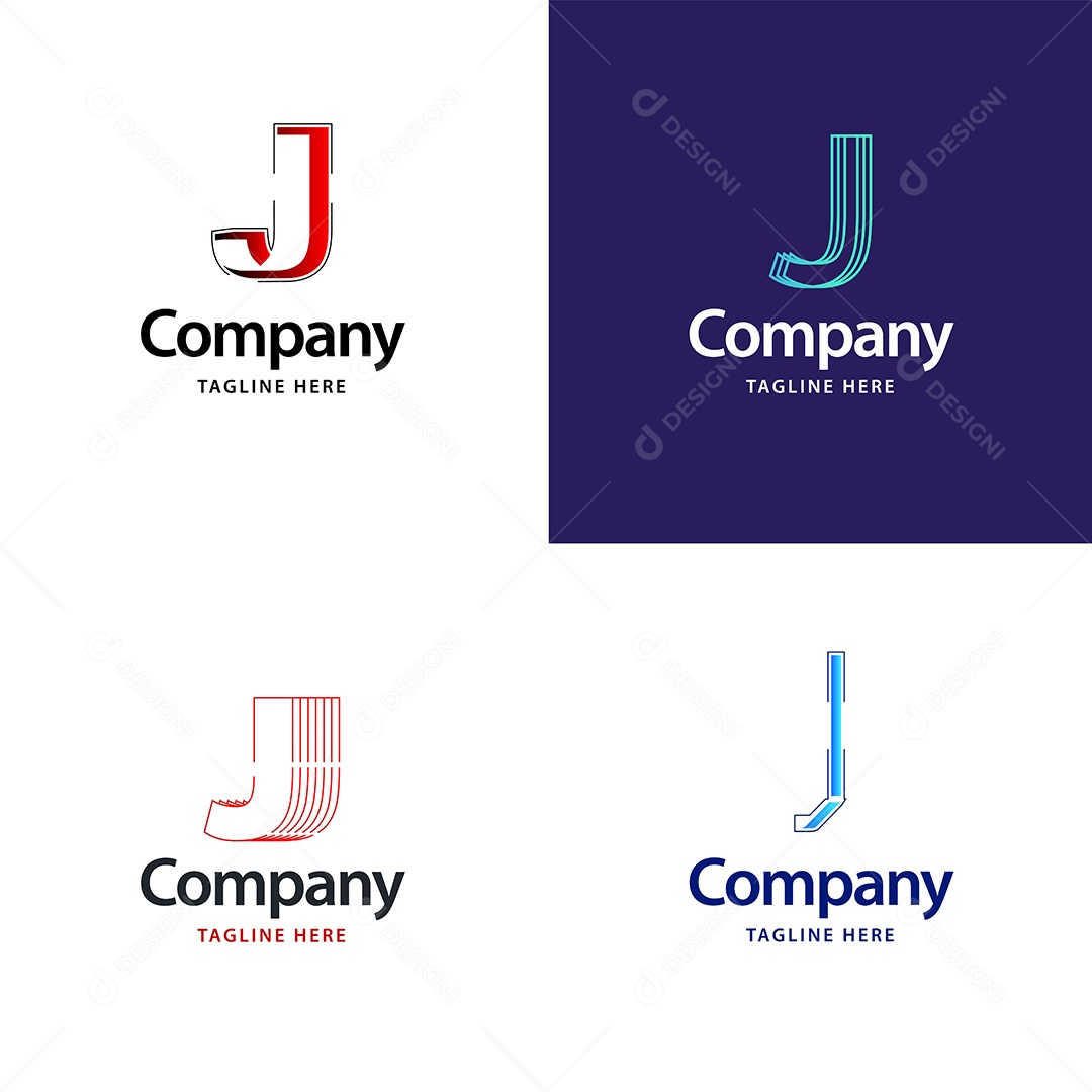 Logo J Personalizada Logotipos Modernos AI Editável