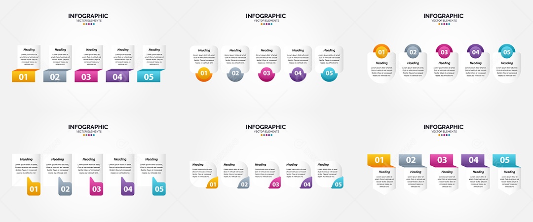 Conjunto de infográficos vetoriais para fazer sua publicidade Vetor EPS