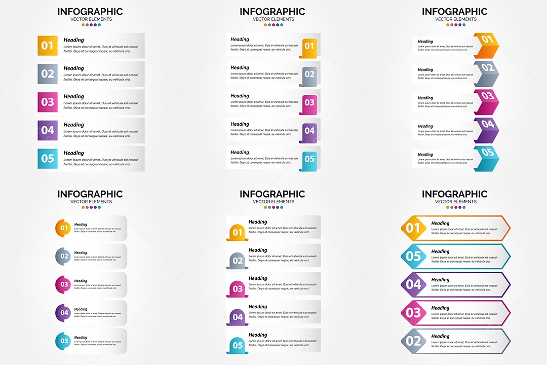 Conjunto de infográficos vetoriais para fazer sua publicidade Vetor EPS
