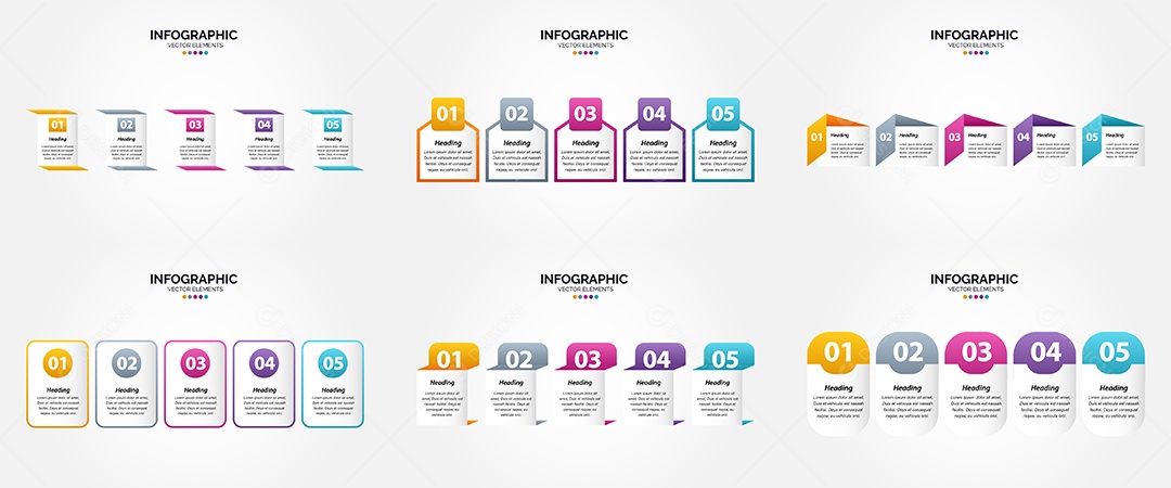 Conjunto de infográficos vetoriais para fazer sua publicidade Vetor EPS