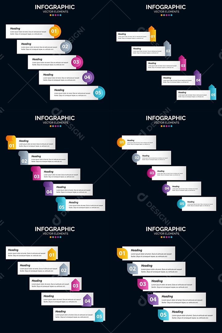 Conjunto de infográficos vetoriais para fazer sua publicidade Vetor EPS