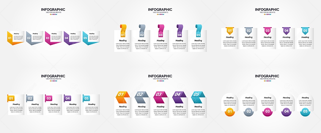 Conjunto de infográficos vetoriais para fazer sua publicidade Vetor EPS