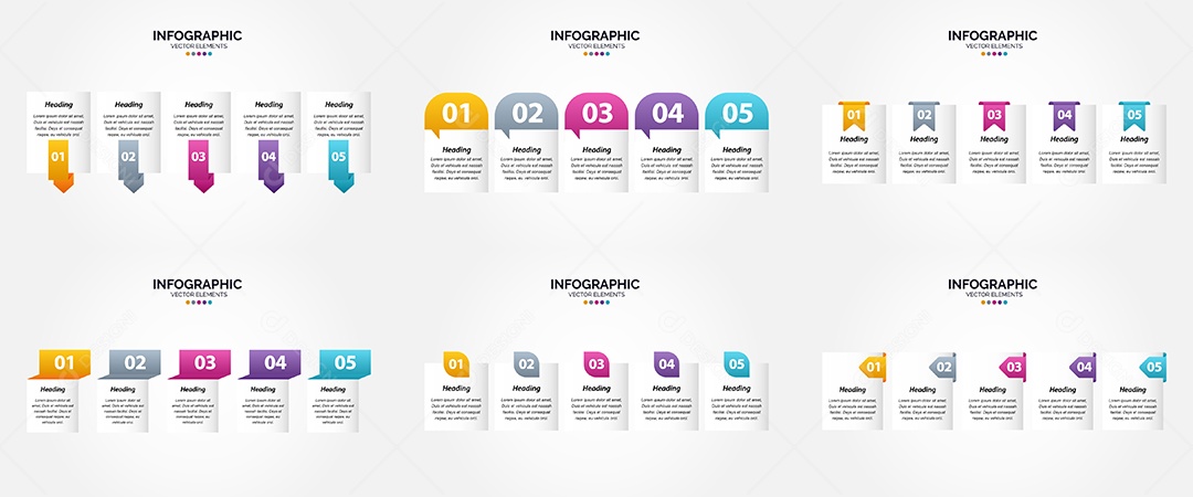 Conjunto de infográficos vetoriais para fazer sua publicidade Vetor EPS