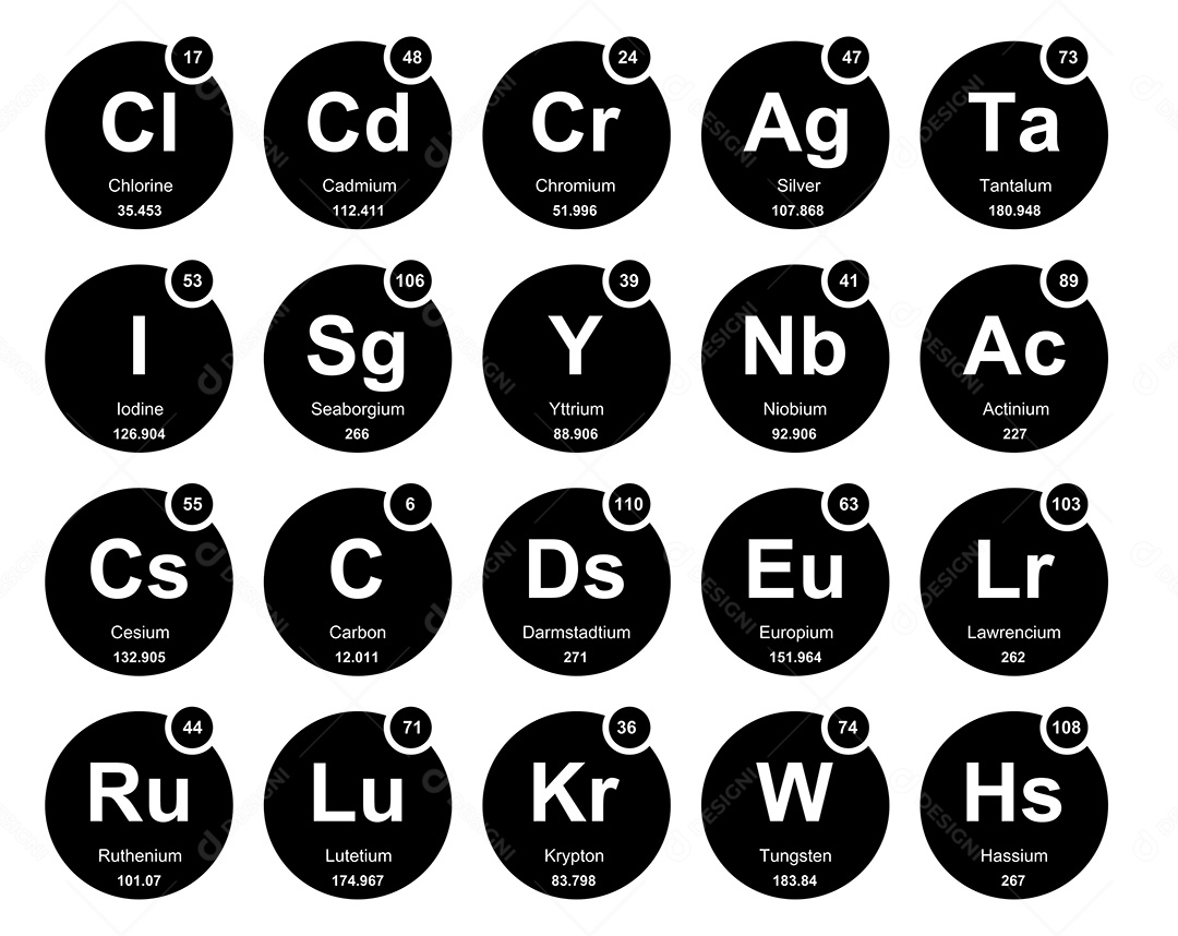 Tabela Periódica Ícones Vetor EPS