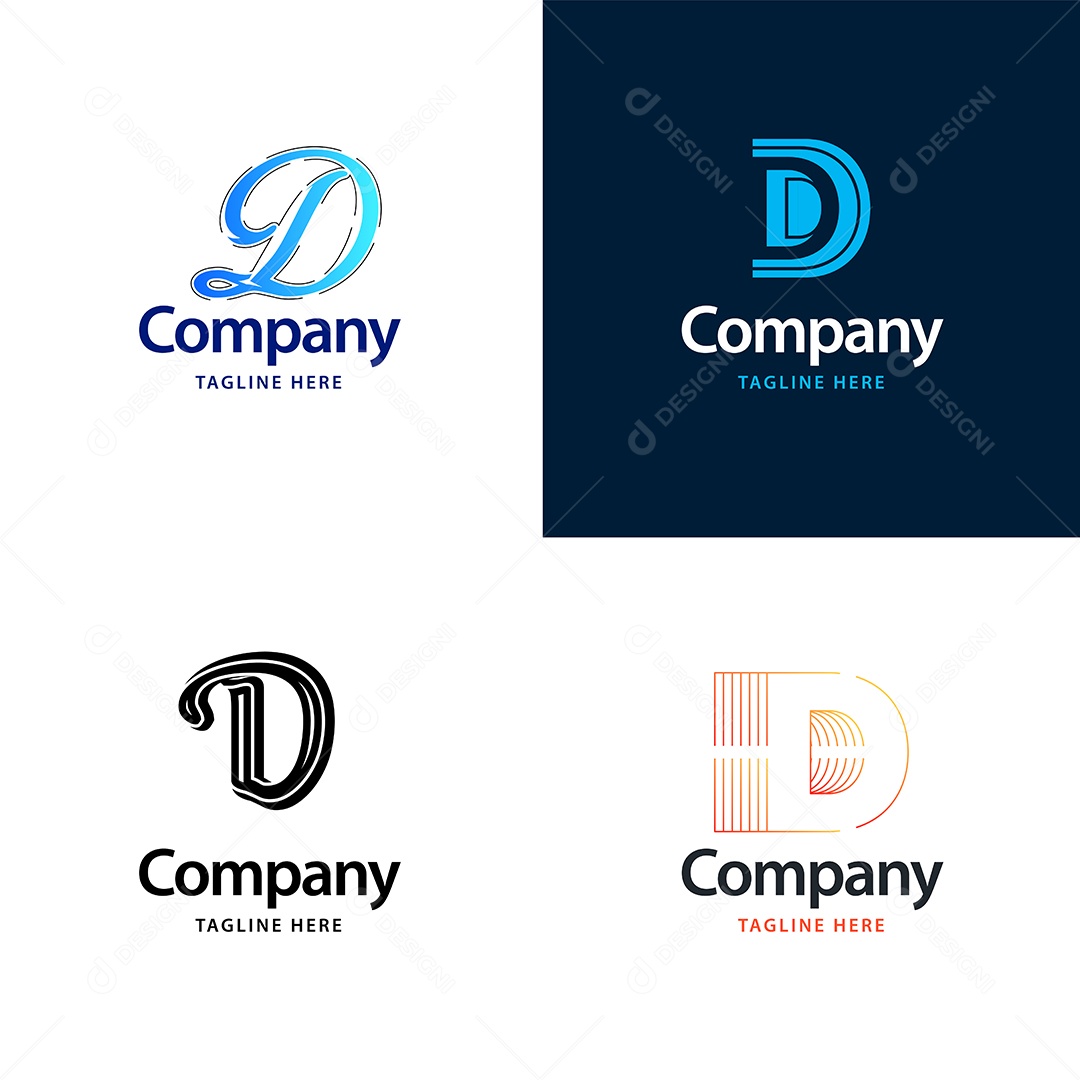 Logo D Logotipos Modernos AI Editável