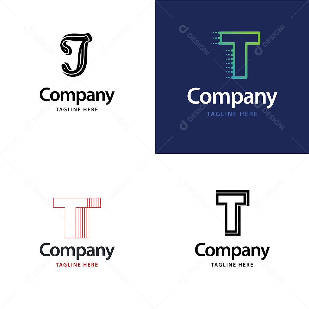 Logo T Logotipos Modernos AI Editável