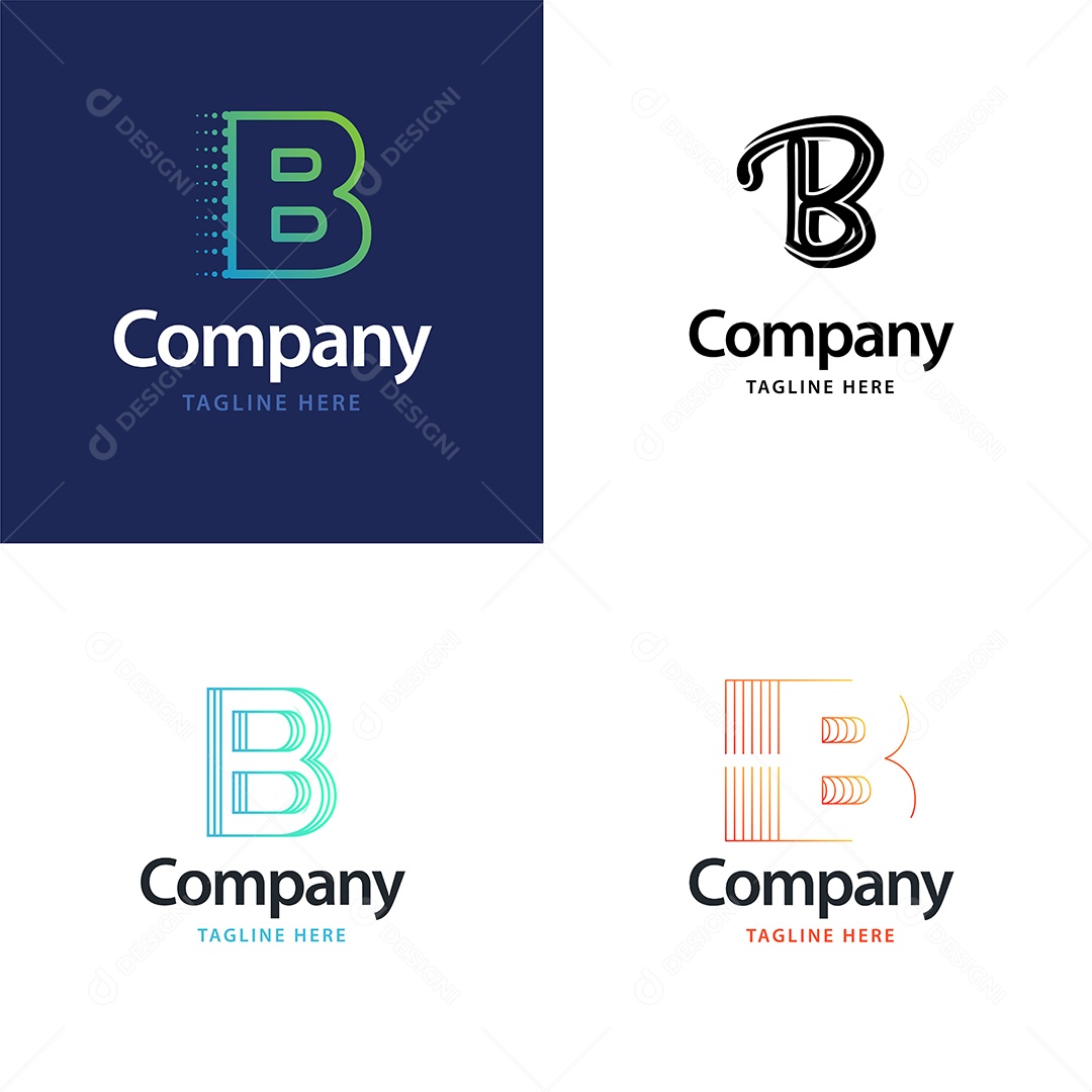 Logo B Personalizada Logotipos Modernos AI Editável