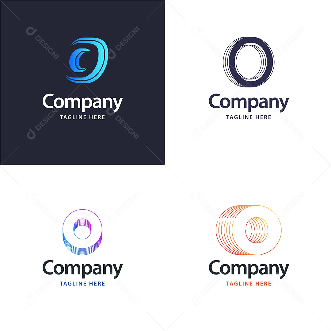 Logo O Personalizada Logotipos Modernos AI Editável