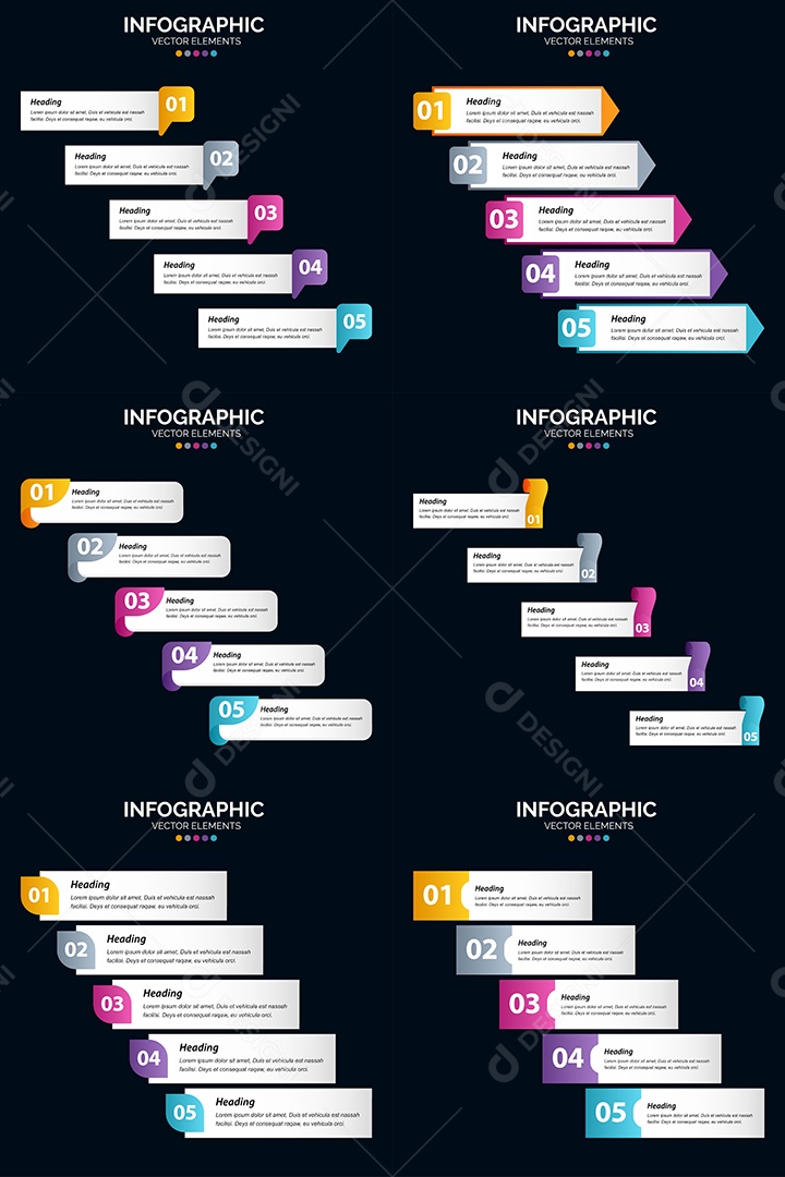 Conjunto de infográficos vetoriais para fazer sua publicidade Vetor EPS