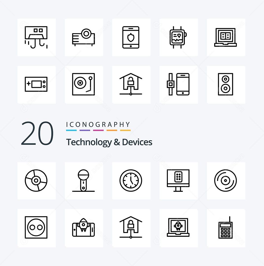 ícones Pacote Itens Objetos Ilustrações Ilustração Desenhos Vetores Vetor EPS Elementos