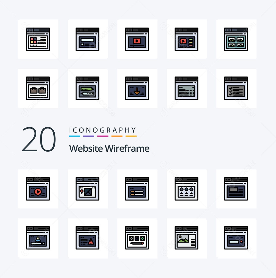 ícones Pacote Itens Objetos Ilustrações Ilustração Desenhos Vetores Vetor EPS Elementos