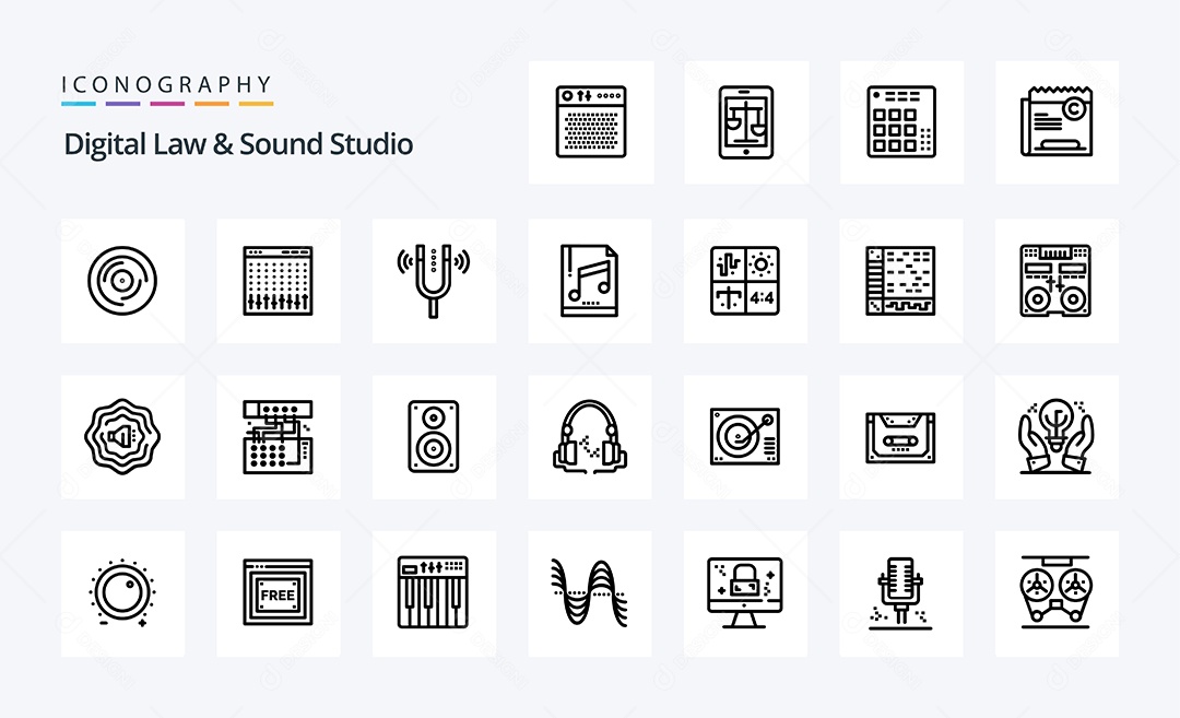 ícones Pacote Itens Objetos Ilustrações Ilustração Desenhos Vetores Vetor EPS Elementos