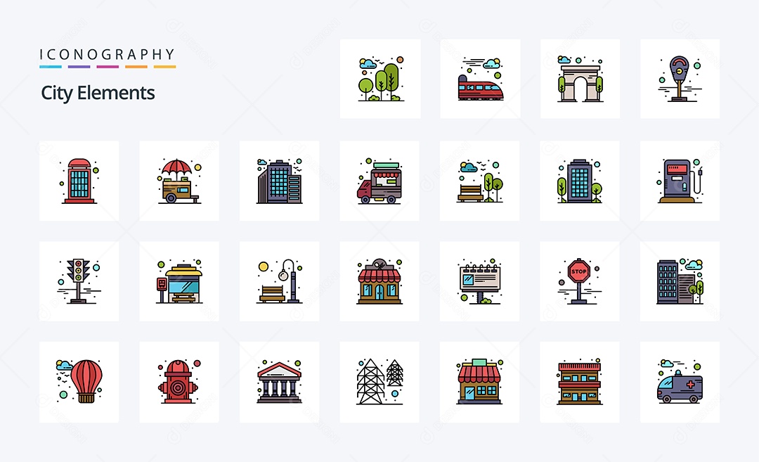 Pacote de Ícones e Elementos Vetores EPS